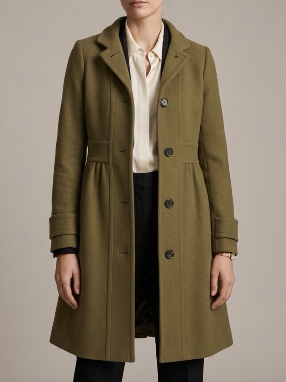 J. Crew Lady Day Coat In Italian Double-cloth Wool Size 2 Olive Green